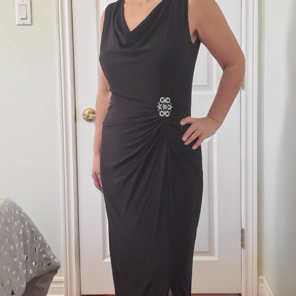 Black with Rhinestone Accent Dress - Picture 6 of 12